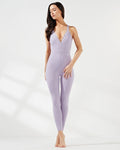 Lydia V Neck Button Cut Back Jumpsuit